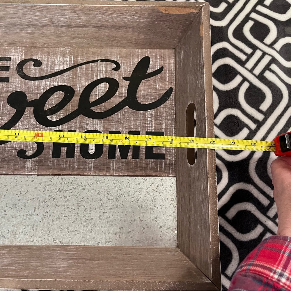 Farmhouse "Home Sweet Home" Wooden Decorative Tray - Rustic Large - Picture 7 of 14